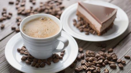 Coffe with chocolate cake wallpaper