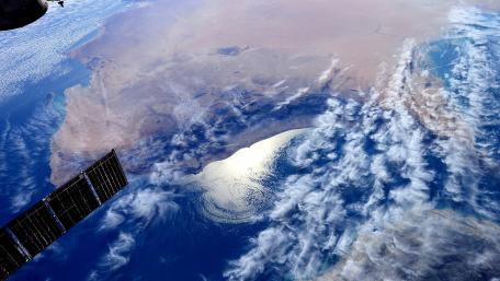 Cyclone Viewed from the International Space Station wallpaper