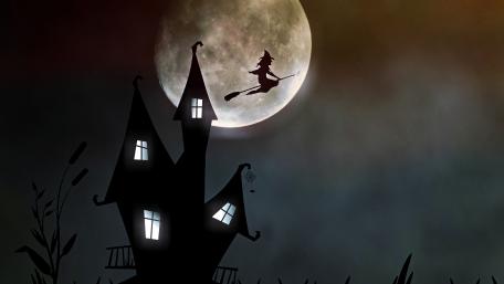 Witch on a Evil Flight wallpaper