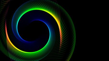 Vibrant Vortex in Neon 3D Spirals wallpaper