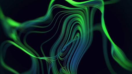 Dynamic Waves of Green and Blue Energy wallpaper