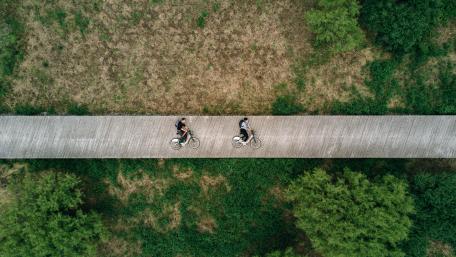 Cycling Adventure on a Scenic Pathway wallpaper