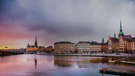 Cloudy Stockholm wallpaper