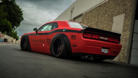 Stanced Dodge Challenger wallpaper