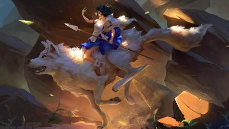 Wolf riding wallpaper