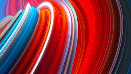 Abstract Flow of Vibrant Red and Blue Lines wallpaper
