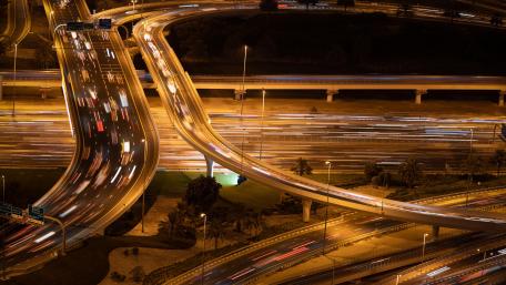 Dubai Interchange at Night wallpaper