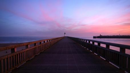 Pier to Calm Horizon wallpaper