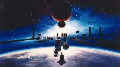 NASA space station concept art wallpaper