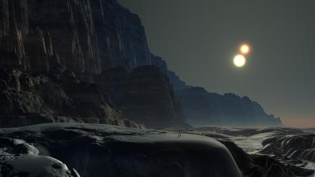 Double sun wallpaper