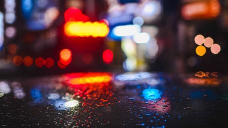 Bokeh rain reflection wallpaper