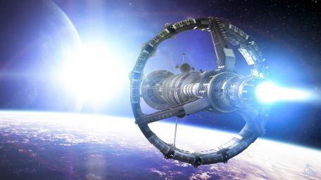 Imagined spaceship wallpaper