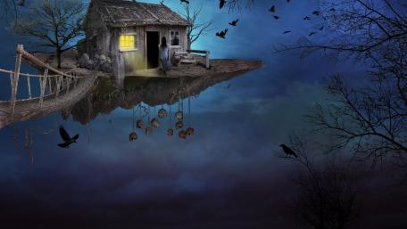 Floating house wallpaper