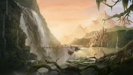 Castle in the jungle wallpaper