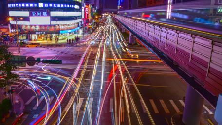 Downtown Taipei Intersection wallpaper