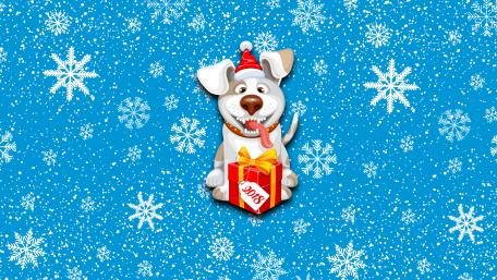 Festive Dog with Holiday Cheer wallpaper