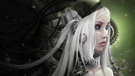 Cyberpunk girl artwork wallpaper