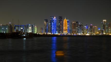 Stunning Doha Skyline at Night wallpaper