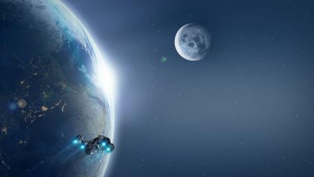 Space travel around the world wallpaper