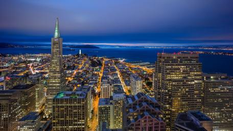 Stunning Night View of the City Skyline wallpaper