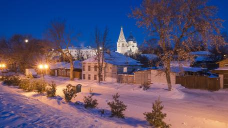 Suzdal and the Cathedral of the Nativity in the distance wallpaper