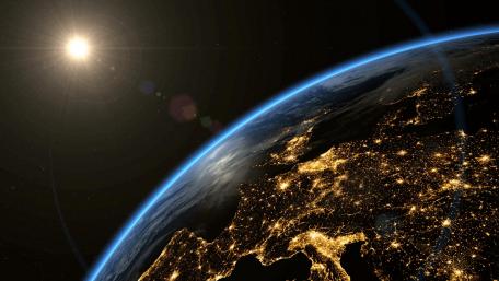 Europe's City Lights From Space wallpaper