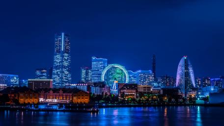 Cosmo Clock 21 & the Yokohama Skyline wallpaper