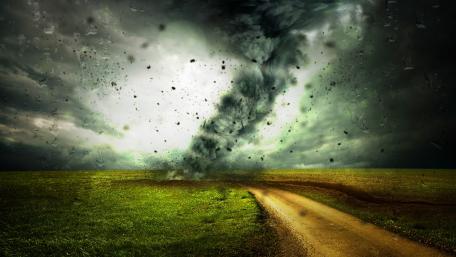 Tornado in the field wallpaper