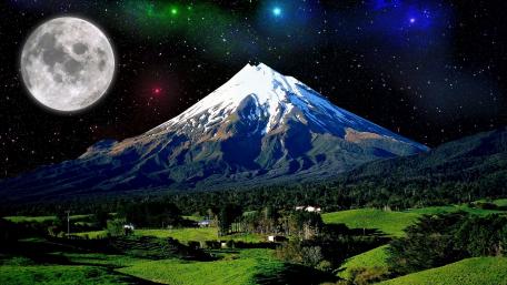 Moonlit Mountain of Dreams wallpaper
