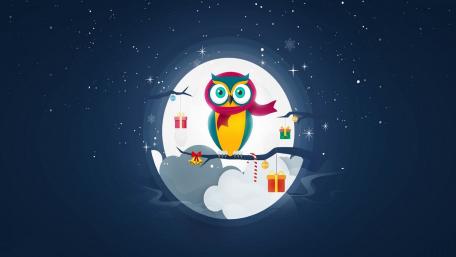 Christmas owl wallpaper