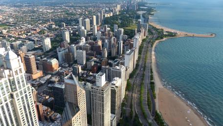Cityscape Along Lake Shore Drive wallpaper