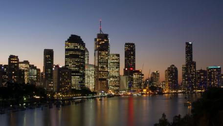 Brisbane Skyline At Dusk wallpaper