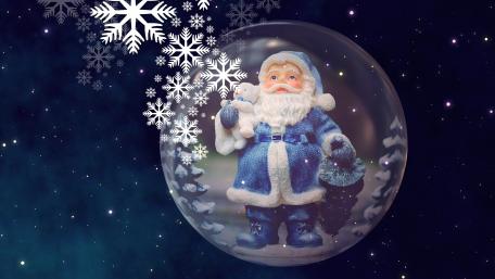 Blue Santa Claus wallpaper