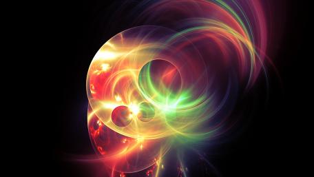 Neon light fractal art wallpaper