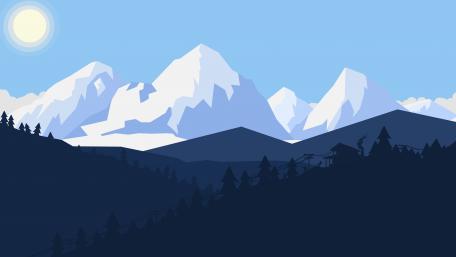 Minimalistic winter landscape wallpaper
