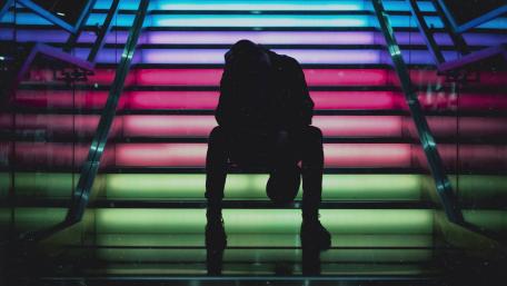 Neon Reflection in Solitude Steps wallpaper