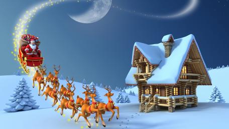 Santa's sleigh wallpaper