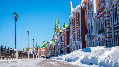 Yoshkar-Ola in the winter season (Russia) wallpaper