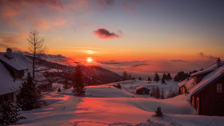Winter sunrise wallpaper