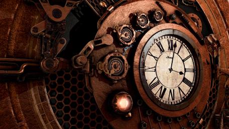 Steampunk clock wallpaper