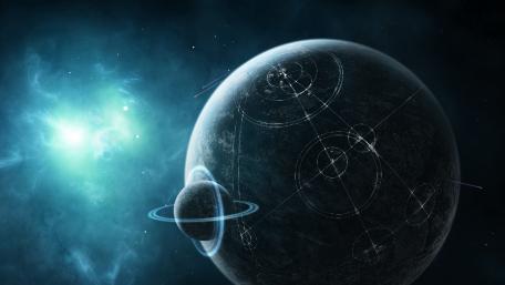 Alien planet with extraterrestrial life wallpaper