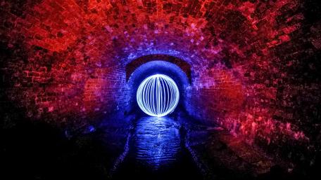 Illuminated Sphere in the Shadows of an Archway wallpaper