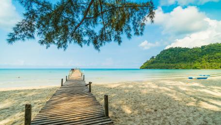 Tropical Pier Paradise wallpaper