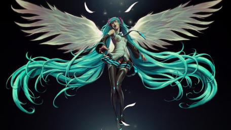 Sexy Hatsune Miku anime art wallpaper