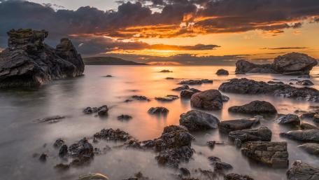 Sunset over Sandend Bay wallpaper