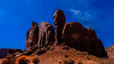 Majestic Badlands Under a Brilliant Blue Sky wallpaper