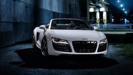 White Audi R8 cabriolet wallpaper