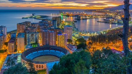 Malaga citylights wallpaper