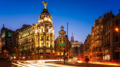 Gran Vía Long Exposure Photo (Madrid) wallpaper