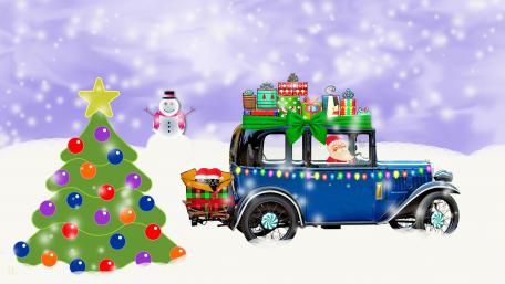 Festive Winter Wonderland Scene wallpaper